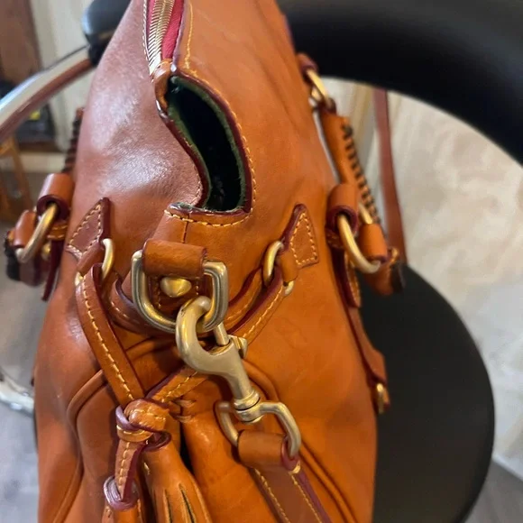 Dooney & Bourke Florentine Satchel Leather Tote Bag natural excellent condition - Picture 8 of 16